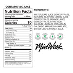 Nutrition facts and ingredients label for a MIdweek Marg Mixer