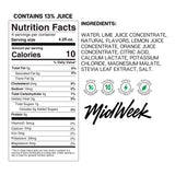 Nutrition facts and ingredients label for a MIdweek Marg Mixer