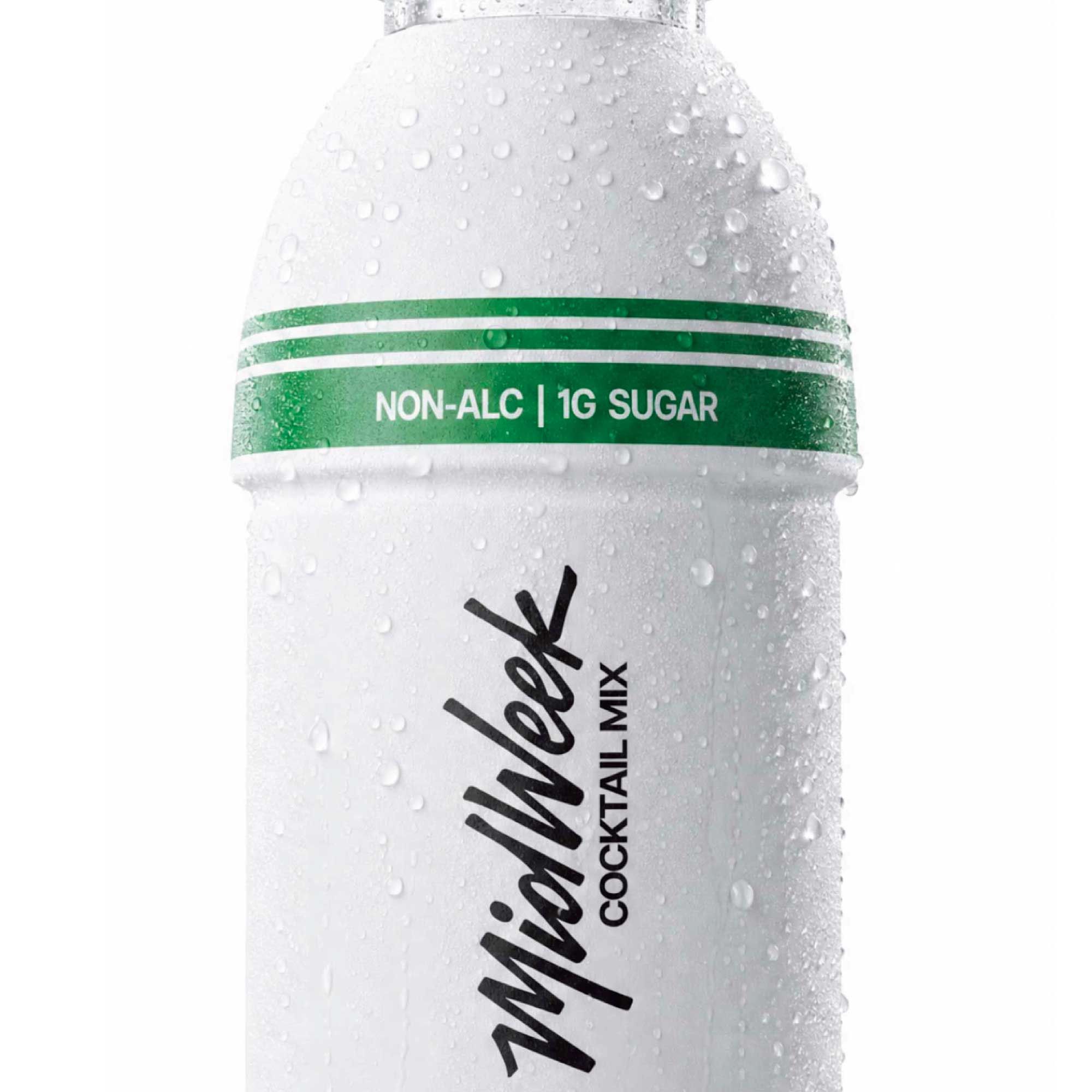 Close up of a Midweek Cocktail Mixer bottle