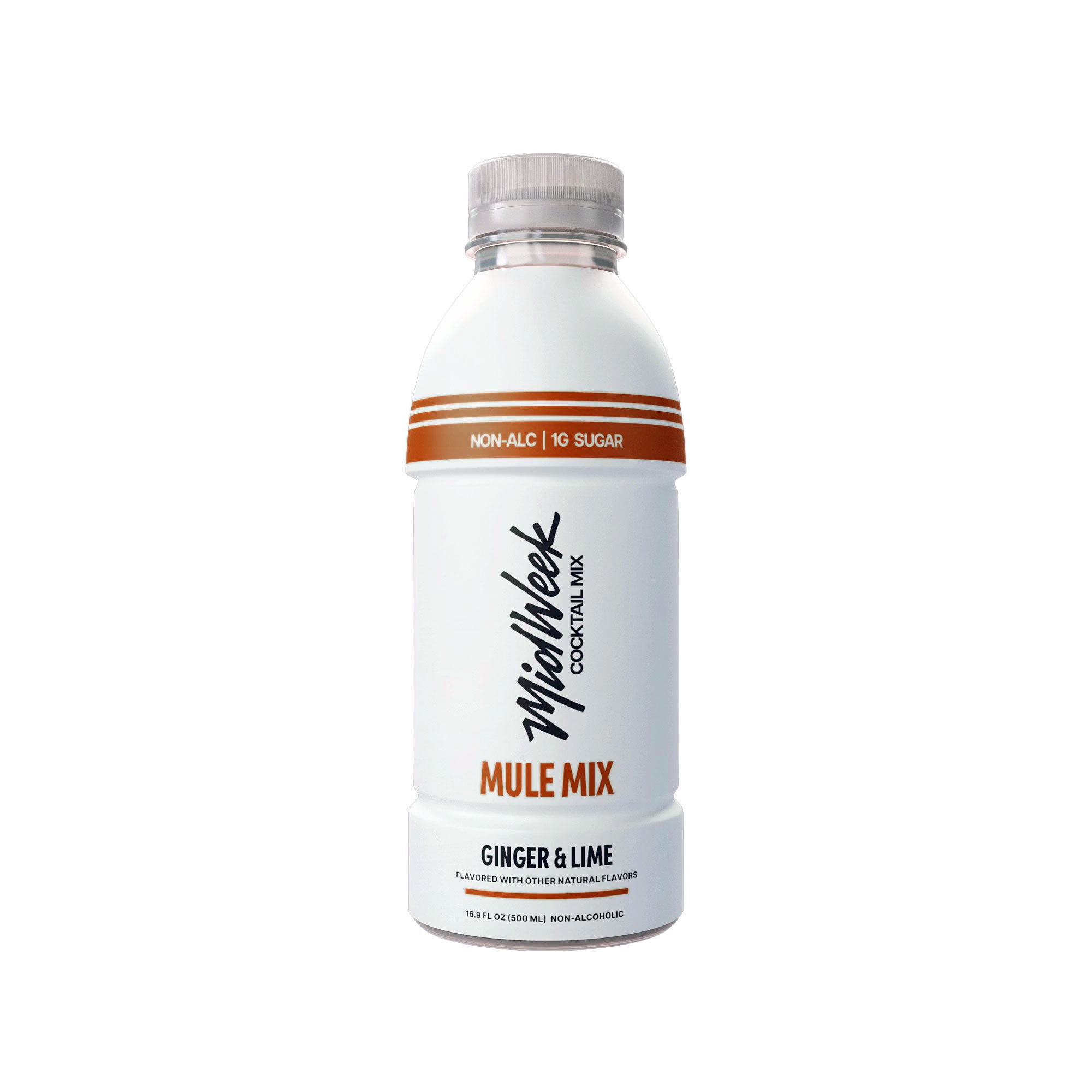 Bottle of Midweek Mule Mix on a white background